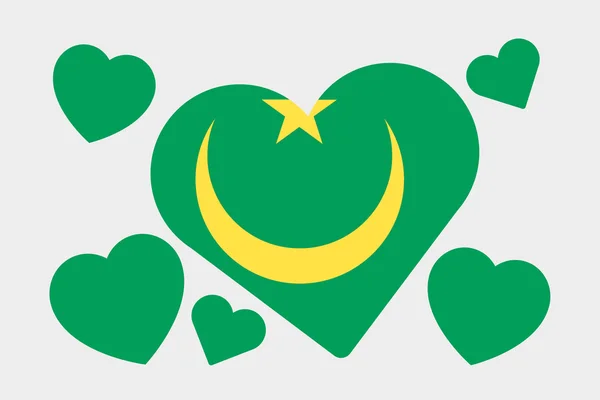 3D Isometrisk flag Illustration af landet Mauretanien - Stock-foto