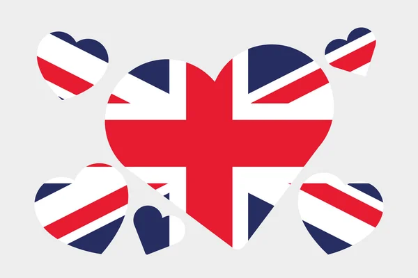 Иллюстрация трехмерного изометрического флага Великобритании — стоковое фото