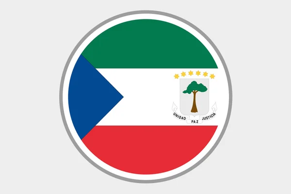 Иллюстрация трехмерного изометрического флага страны Экваториальной гитары — стоковое фото