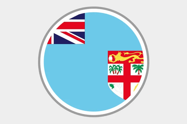 Иллюстрация трехмерного изометрического флага страны Фиджи — стоковое фото