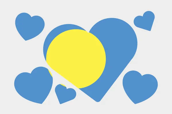 3D izometryczny flaga ilustracja kraju Palau — Zdjęcie stockowe