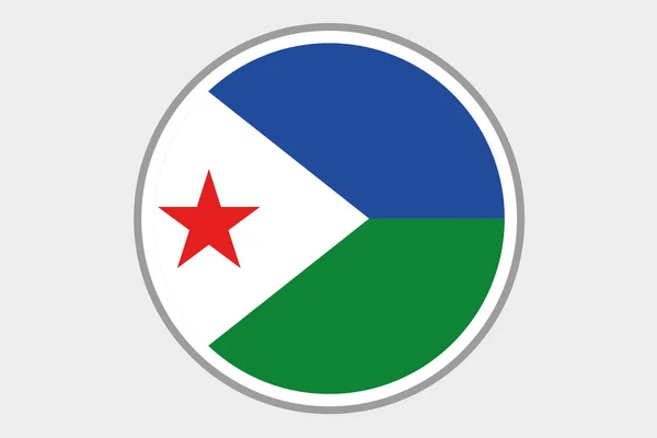 Bandeira Isométrica 3D Ilustração do país de Djibouti — Fotografia de Stock