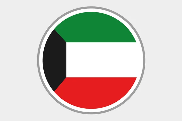 Иллюстрация трехмерного изометрического флага Кувейта — стоковое фото