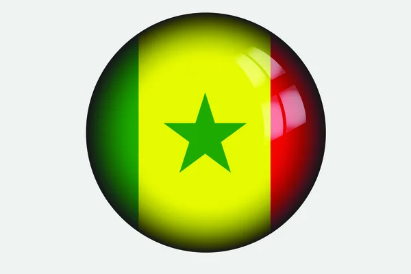 3D Isometric Flag Illustration of the country of Senegal — Stock Photo, Image