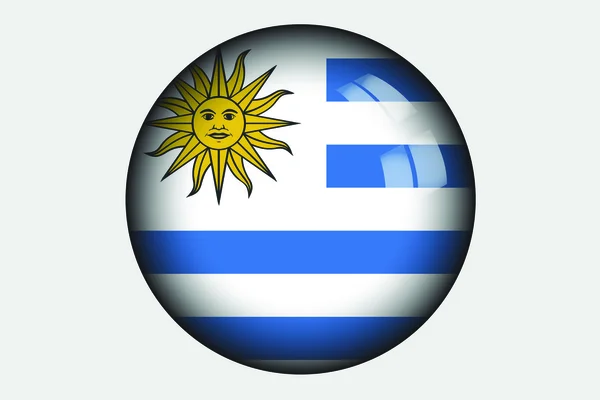 Иллюстрация трехмерного изометрического флага Уругвая — стоковое фото