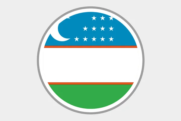 3D Isometric Flag Illustration of the country of Uzbekistan — Stock Photo, Image