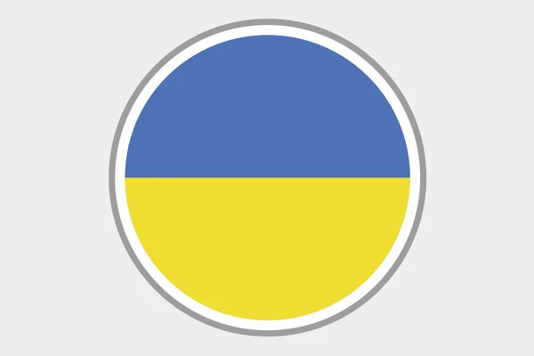 3D Isometrisk flagga Illustration av landet av Ukraina — Stockfoto