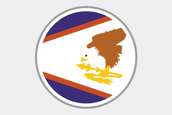 Иллюстрация 3D Изометрического Флага страны Американского Самоа — стоковое фото
