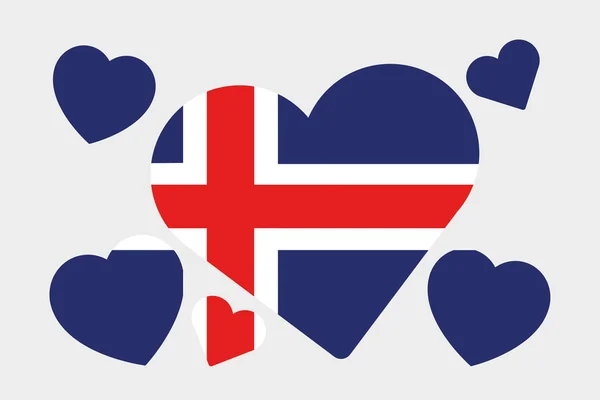 アイスランドの国の 3 d アイソ メトリック旗イラスト — ストック写真