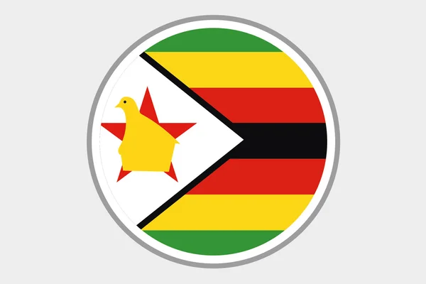 3D Isometrische vlag illustratie van het land van Zimbabwe — Stockfoto