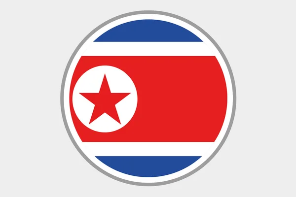 3D Isometrische vlag illustratie van het land van Noord-Korea — Stockfoto