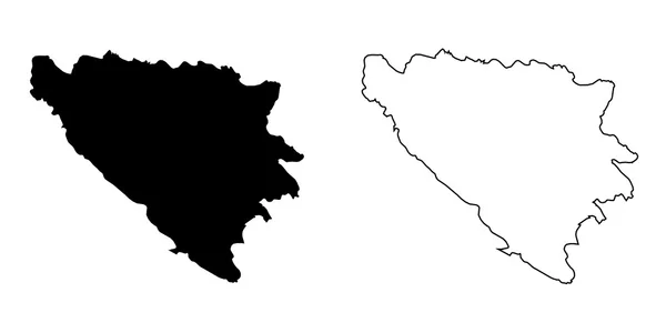 波黑国家的地图 — 图库照片