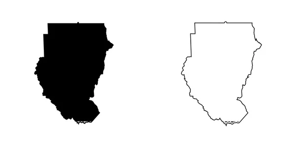 Mapa země Súdán — Stock fotografie