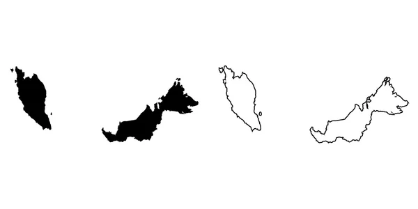 Mappa del paese di Malesia — Foto Stock