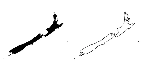 Mapa země Nový Zéland — Stock fotografie