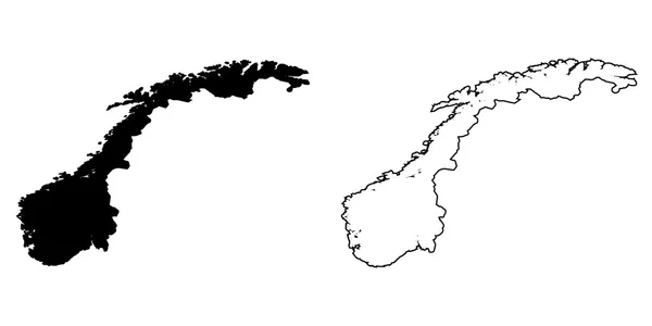 Karta över landet av Norge — Stockfoto