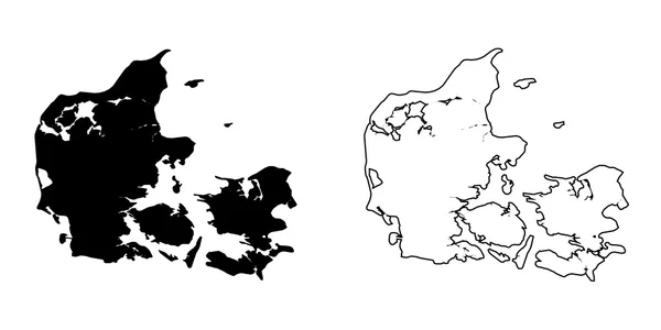 デンマークの国の地図 — ストック写真