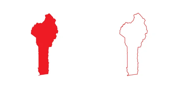 Mapa kraju, Beninu — Zdjęcie stockowe