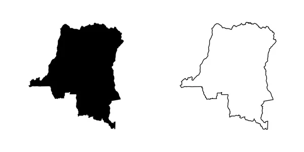 Kaart van het land van de Democratische Republiek Congo — Stockfoto