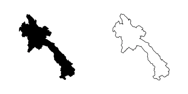 老挝的国家的地图 — 图库照片