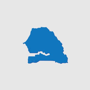 Senegal 'in Gölgesi ile Mavi Resimli Bir Ülke