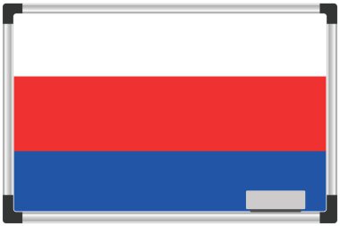 Sırbistan için Beyaz Tahtada Bir Resimli Bayrak