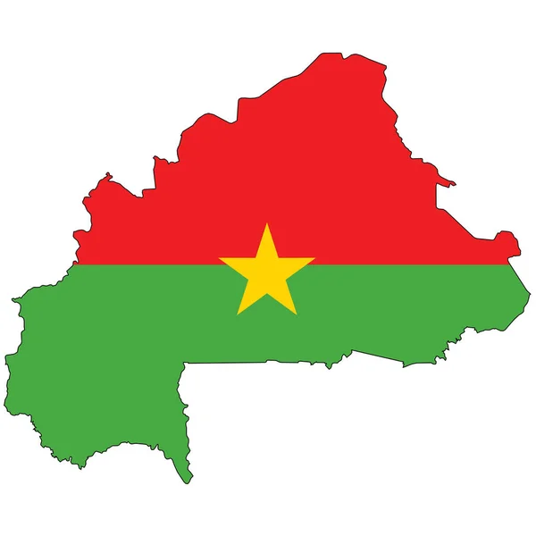 Forma Del País Esbozado Lleno Bandera Burkina Faso — Archivo Imágenes Vectoriales