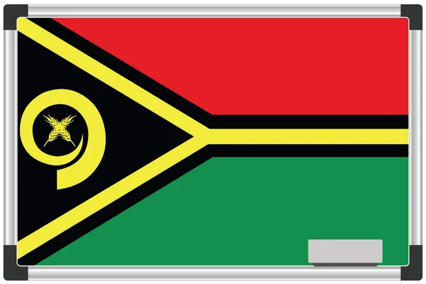 Drapeau Illustré Sur Tableau Blanc Pour Pays Vanuatu — Image vectorielle