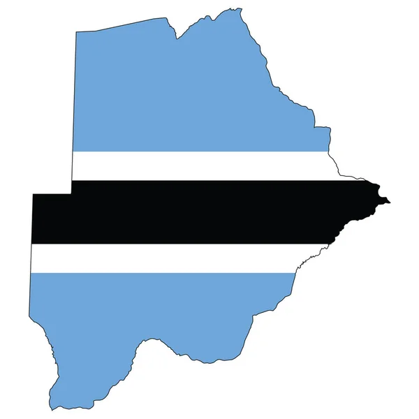 Forma Del Paese Delineata Riempita Con Bandiera Del Botswana — Vettoriale Stock