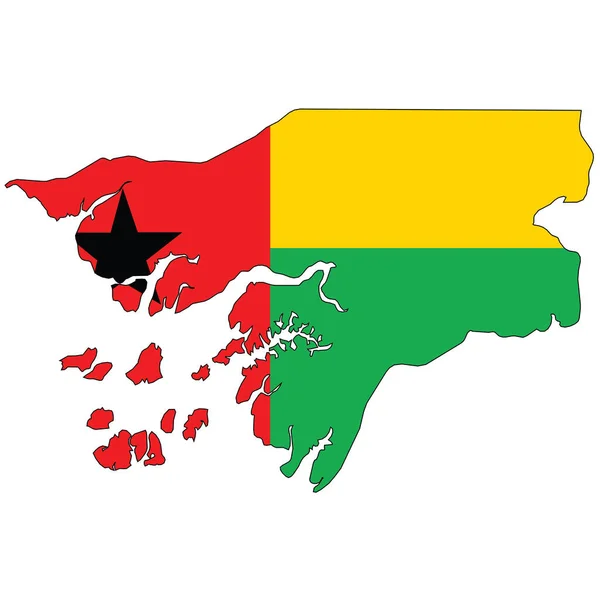 Forme Pays Dessinée Remplie Drapeau Guinée Bissau — Image vectorielle