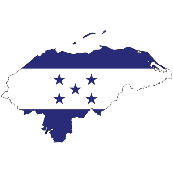 Länderform Umrissen Und Mit Der Flagge Von Honduras Gefüllt — Stockvektor