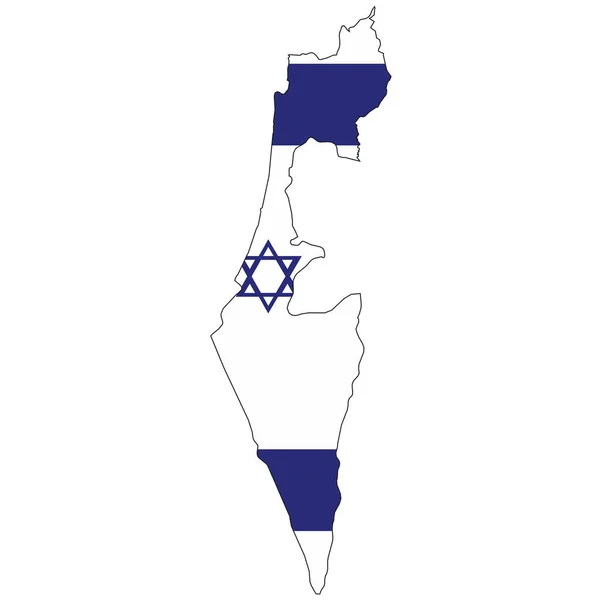 Forma Del País Delineado Lleno Bandera Israel — Vector de stock