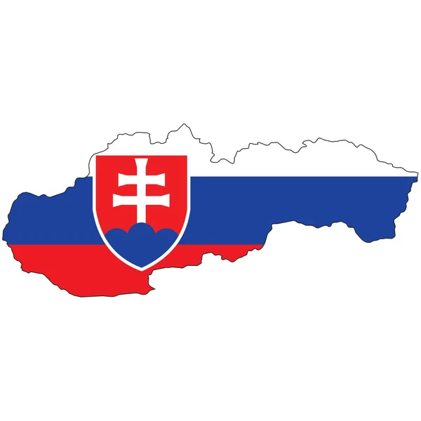 Forma País Delineada Preenchida Com Bandeira Eslováquia —  Vetores de Stock