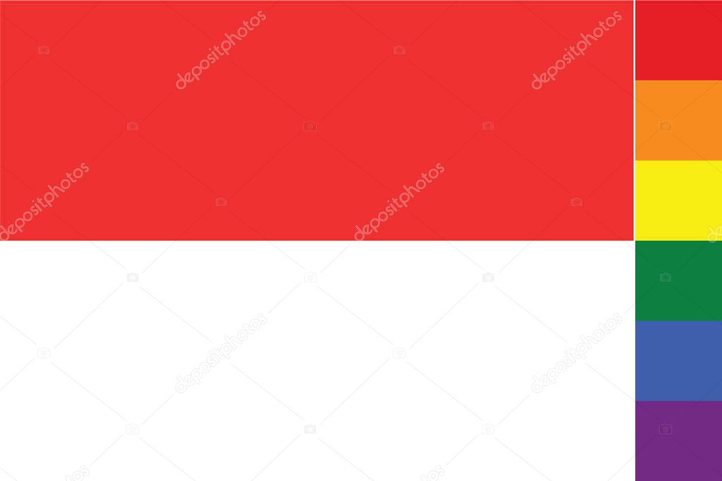 Illustrated Flag for the Country of  Indonesia