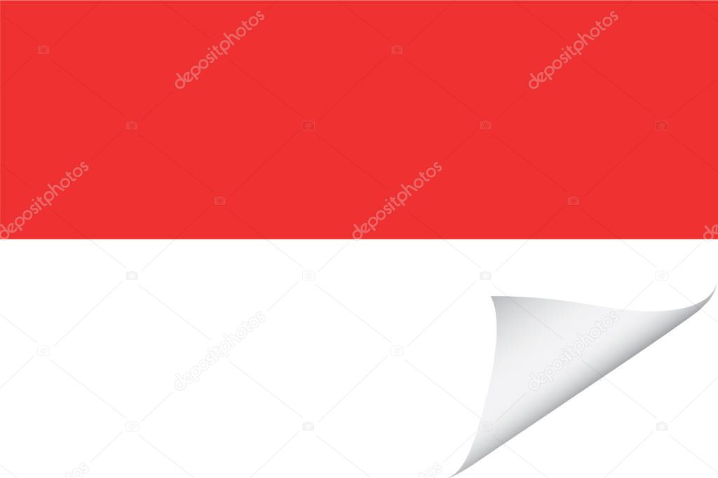 Illustrated Flag for the Country of Indonesia