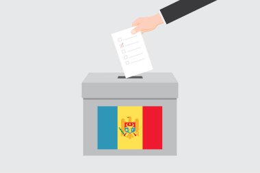 Moldova Ülkesi için Resimli Bayrak Kutusu