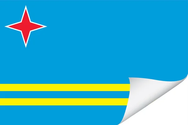 Bandera Ilustrada Del País Aruba — Vector de stock