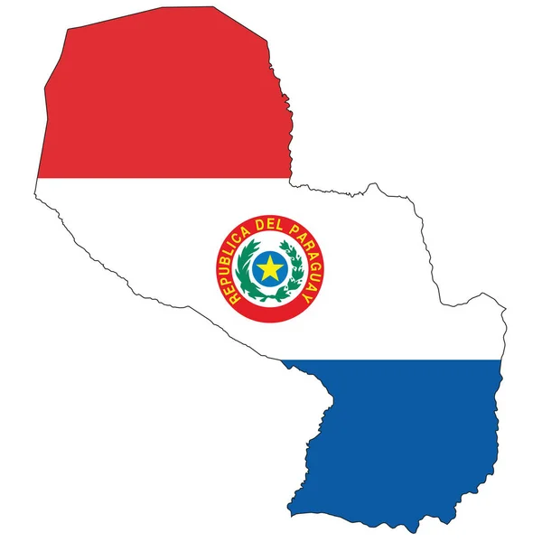 Länderform Umrissen Und Mit Der Flagge Paraguays Gefüllt — Stockvektor