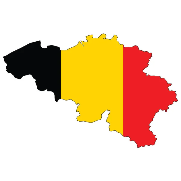 Forme Pays Dessinée Remplie Drapeau Belgique — Image vectorielle