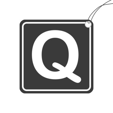 Arkaplanda izole edilmiş bir Resimli Simge - Q