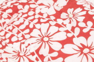 Kırmızı-beyaz çiçekli elbise manzarası