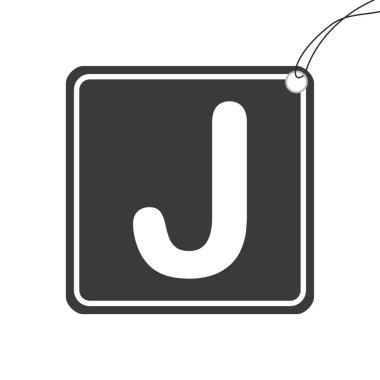 Arkaplanda izole edilmiş bir Resimli Simge - J