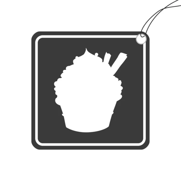 Icono Ilustrado Aislado Sobre Fondo Cupcake Con Aspersiones Copos —  Fotos de Stock