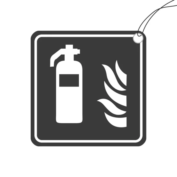Icono Ilustrado Aislado Sobre Fondo Extintor Incendios Con Fuego —  Fotos de Stock