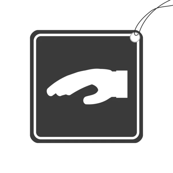 Ícone Ilustrado Isolado Fundo Palma Mão Para Baixo — Fotografia de Stock