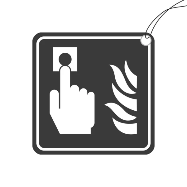 Icono Ilustrado Aislado Sobre Fondo Botón Alarma Contra Incendios —  Fotos de Stock