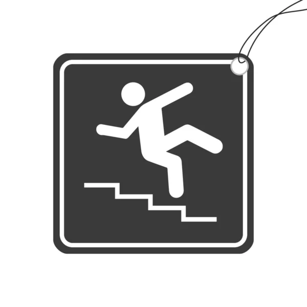 Icono Ilustrado Aislado Sobre Fondo Escaleras Peligro —  Fotos de Stock