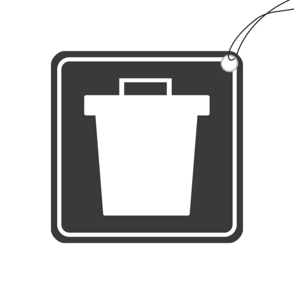 Ícone Ilustrado Isolado Fundo Lata Lixo — Fotografia de Stock