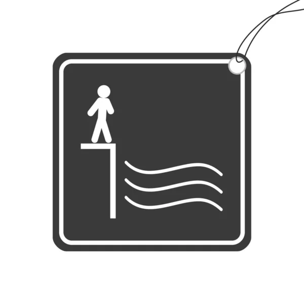 Иллюстрированная Икона Заднем Плане Остерегайтесь Воды — стоковое фото