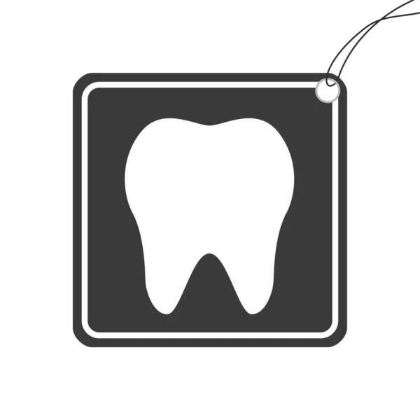 Ícone Ilustrado Isolado Fundo Dente — Fotografia de Stock